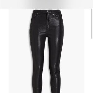 rag & bone Shiny Black Skinny Pants